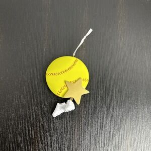 Christmas Holiday Ornament Softball Homerun Yellow Can Be Personalized Cleats